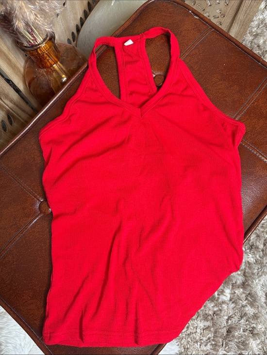 Amazon Tops - Amazon Red Racerback V-Neck Tank Top